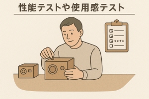 試作品を使って、性能テストや使用感テスト