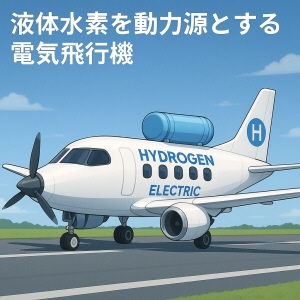 液体水素を動力源とする電気飛行機