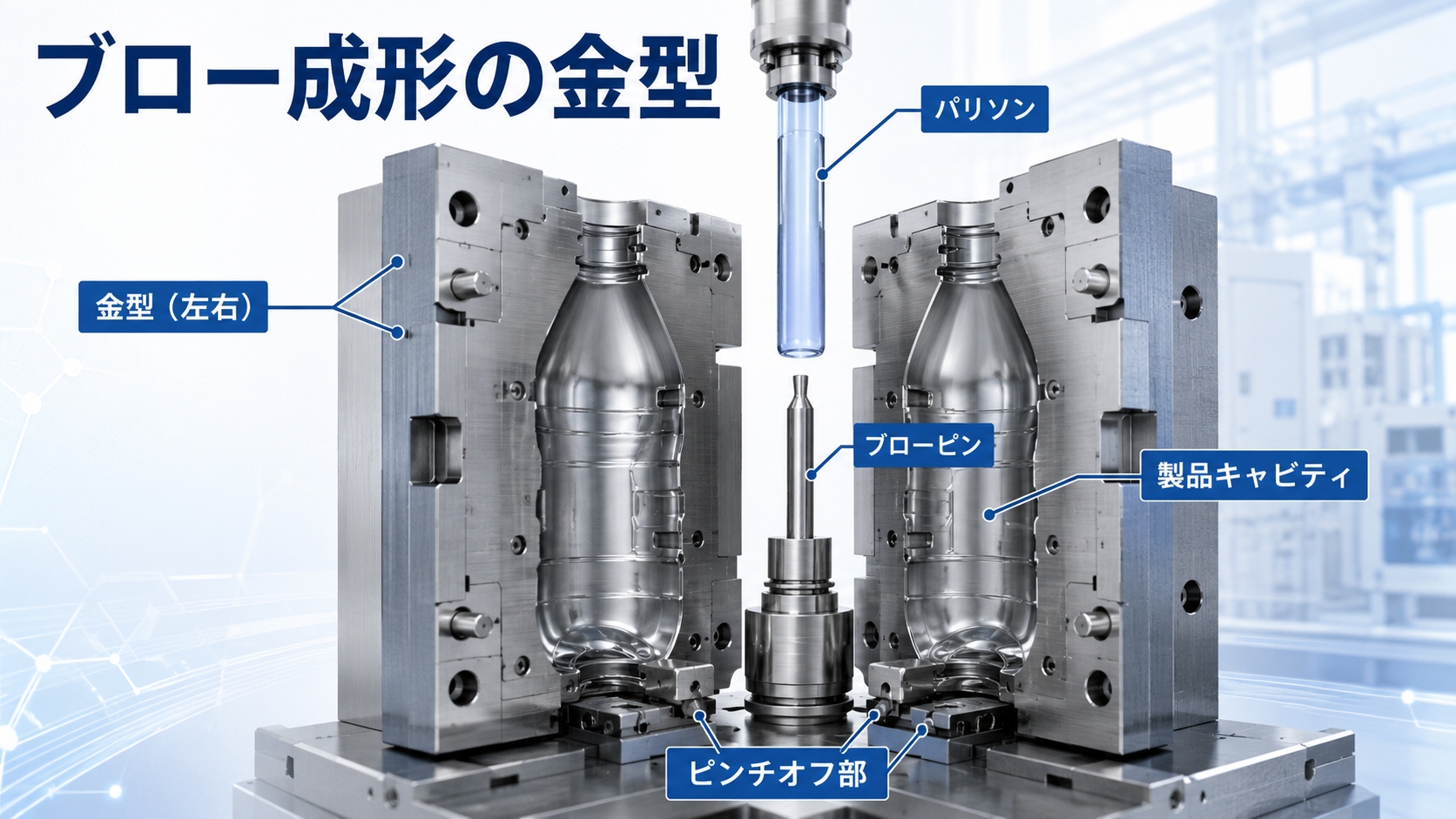 プロー成形の金型