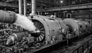 蒸気でタービン