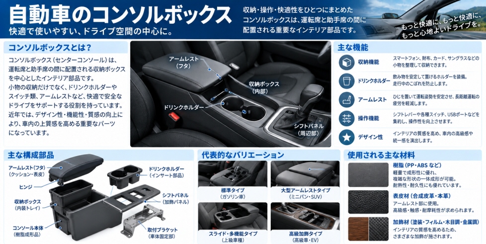 自動車のコンソルボックス