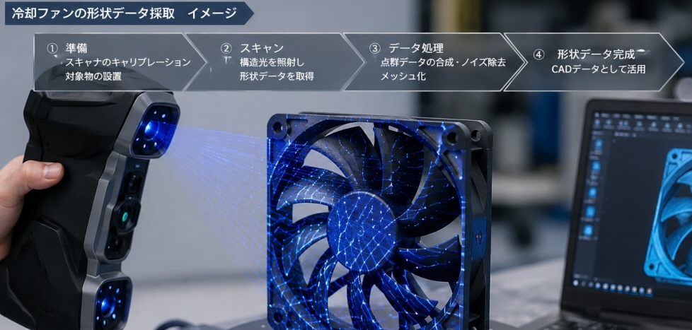 冷却ファンの形状データ採取