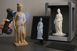 ３ｄスキャニング文化財のレプリカ製作のイメージ