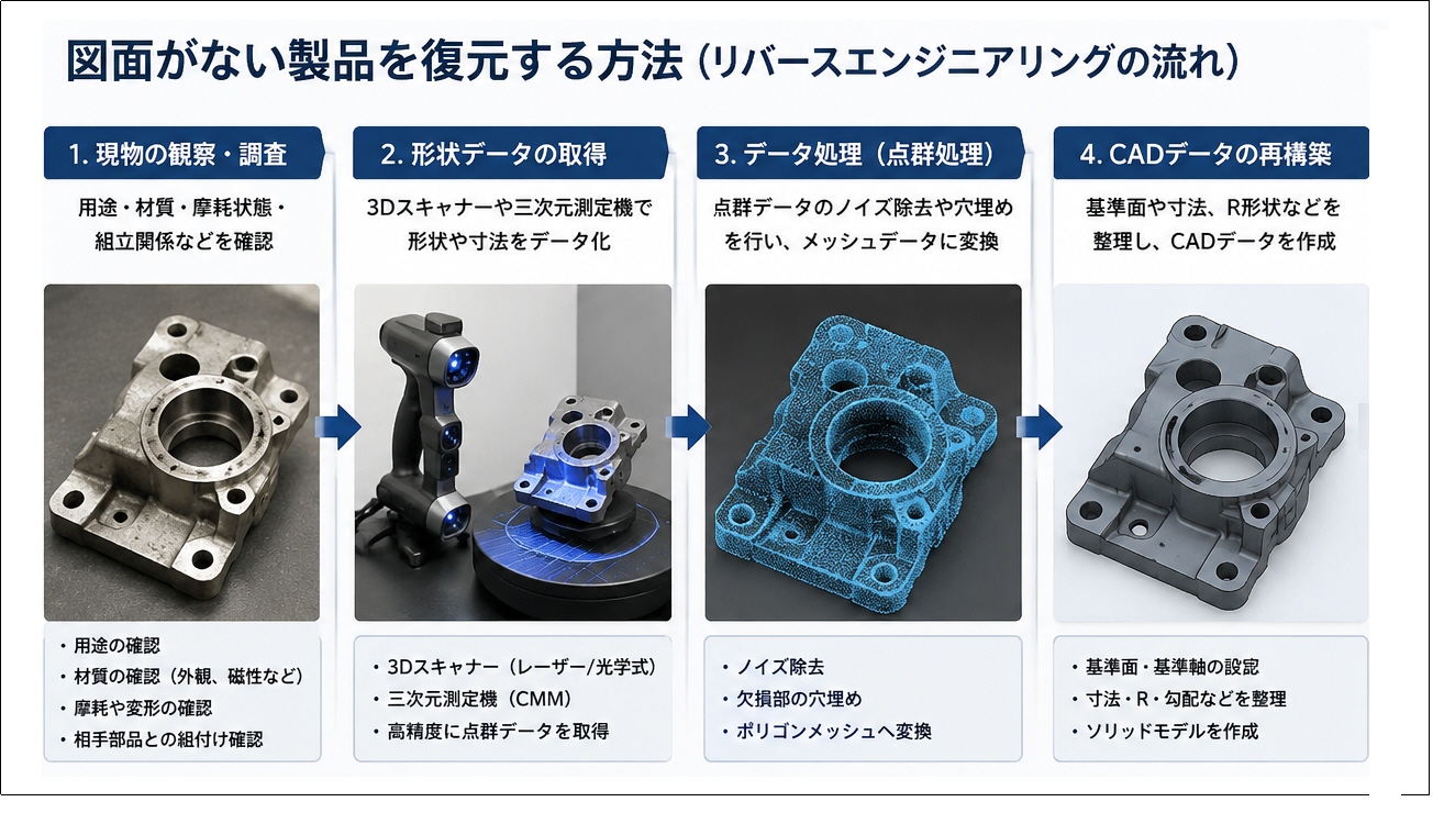 図面がない製品を復元する方法