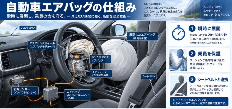 自動車 エアバッグの仕組み