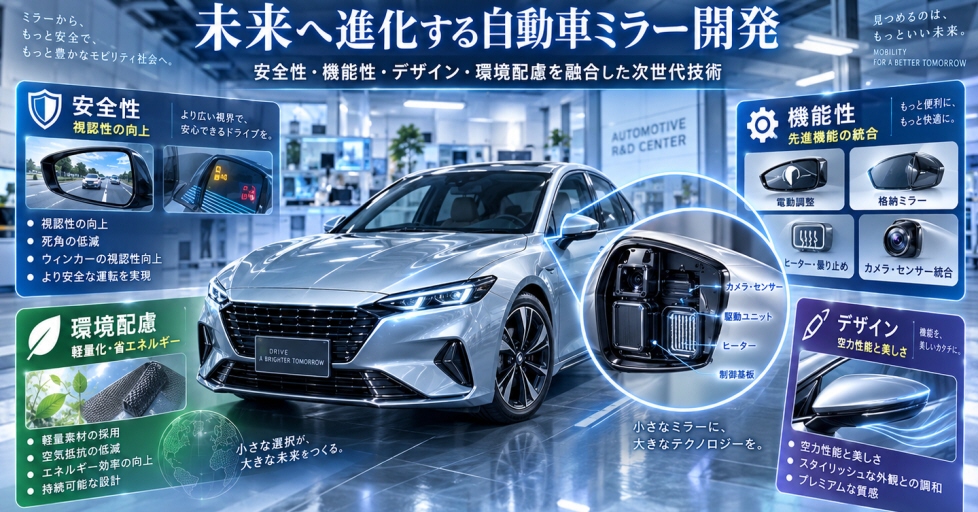 未来に進化する自動車ミラー開発