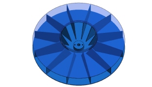 半径方向に対して直角に配置のｲﾝﾍﾟﾗ羽根車