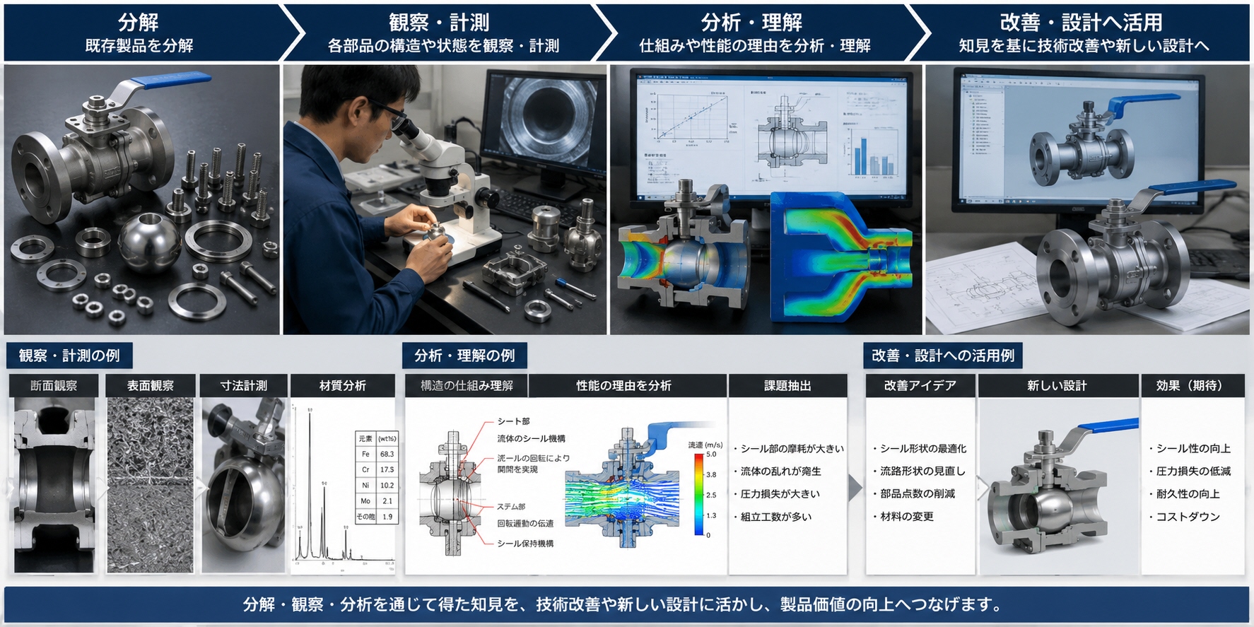 既存製品や既存技術を分解・観察・分析