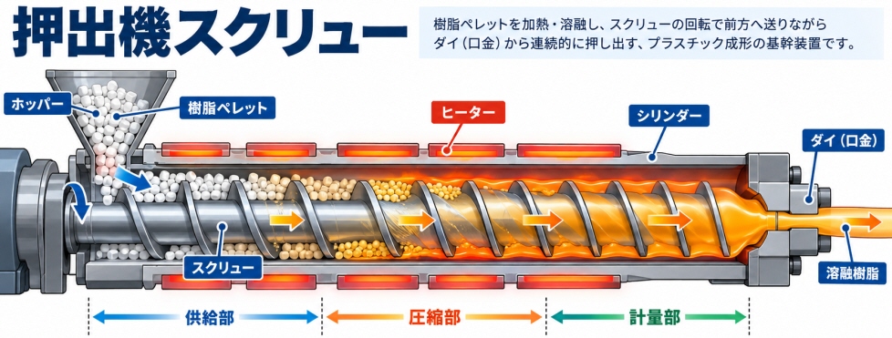押出機スクリュー