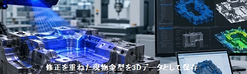 修正を重ねた現物金型を3Dデータとして保存