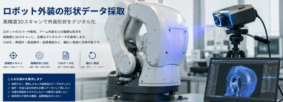ロボットの外装の形状データ採取